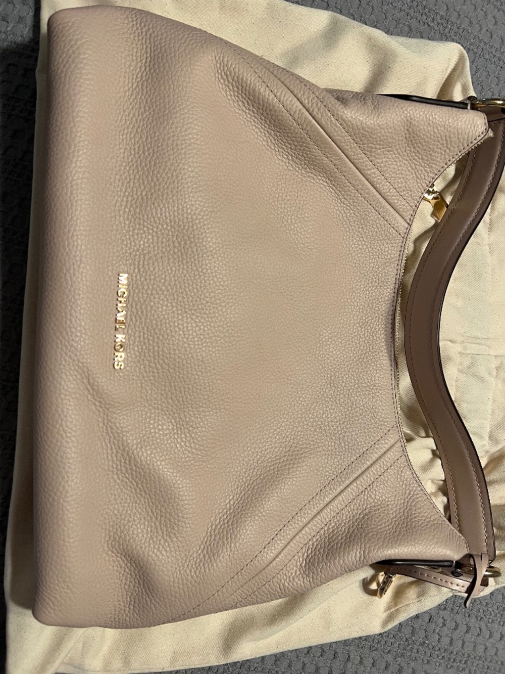 Michael Kors Large Pebbled Leather Shoulder Bag Blush Pink